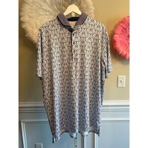 GREYSON  BLUE AND WHITE SEAHORSE GOLF POLO SIZE XL
